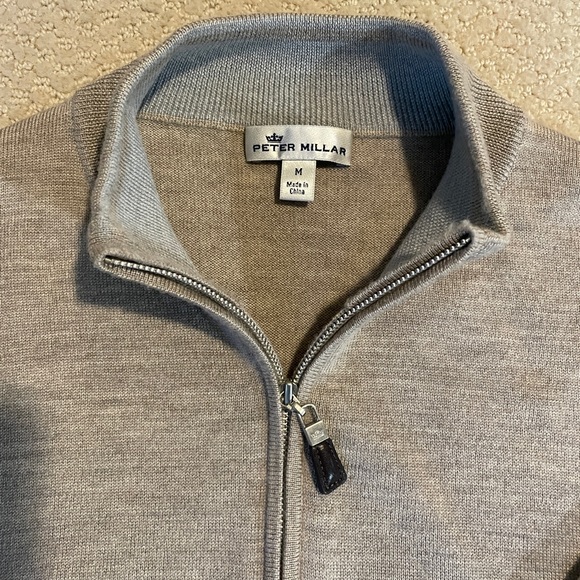 Peter Millar Wool/Silk Quarter Zip - Medium - Picture 2 of 3